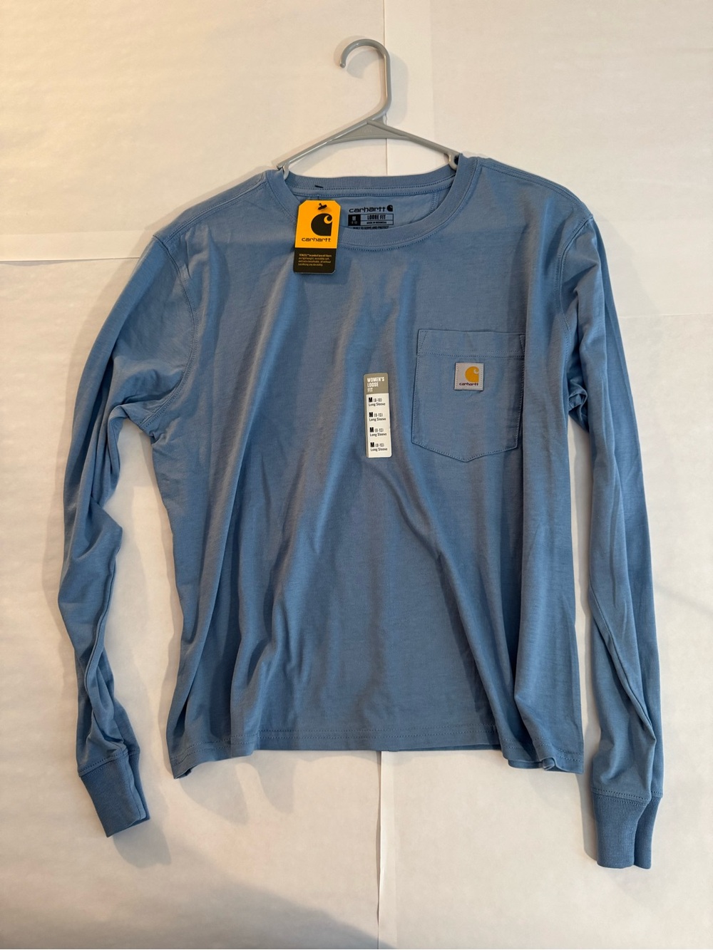 Women’s Carhartt Long-Sleeve Pocket Tee — Light Blue